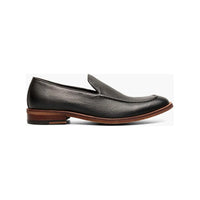 Stacy Adams Prentice Moc Toe Slip On Shoes Black Tumbled 25649-007