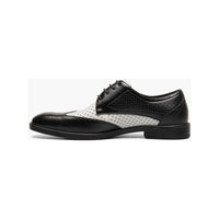 Stacy Adams Asher Wingtip Lace Up Men's Shoes Leather Black/White 25653-111