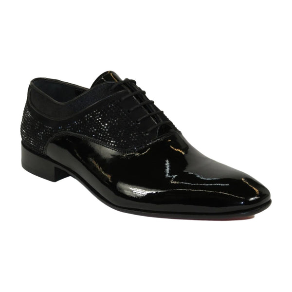 Men's GENIO Patent Leather Red Sole Shoes Formal 120196618 Black Stones