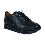 Men's GENIO Turkey Genuine Python Snake Leather Shoes 120197327 Dark Blue