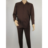 Men's MONTIQUE Two Piece Set Walking Leisure Suit Long Sleeves 1641 Brown