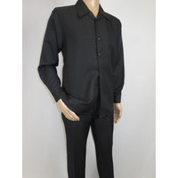 Men's MONTIQUE Two Piece Set Walking Leisure Suit 2372 Black Tone on Tone