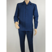 Men's MONTIQUE Two Piece Set Walking Leisure Suit Long Sleeves 1641 Navy Blue