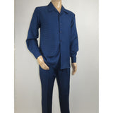 Men's MONTIQUE Two Piece Set Walking Leisure Suit 2391 Navy Tone on Tone