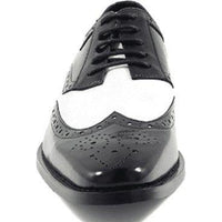 25092 - 111 Stacy Adams Tinsley Wingtip Oxford Men's Shoes Black White Lace Up - J.Valintin Men's Wear Legend - 256092 - 111 BW - 8.5