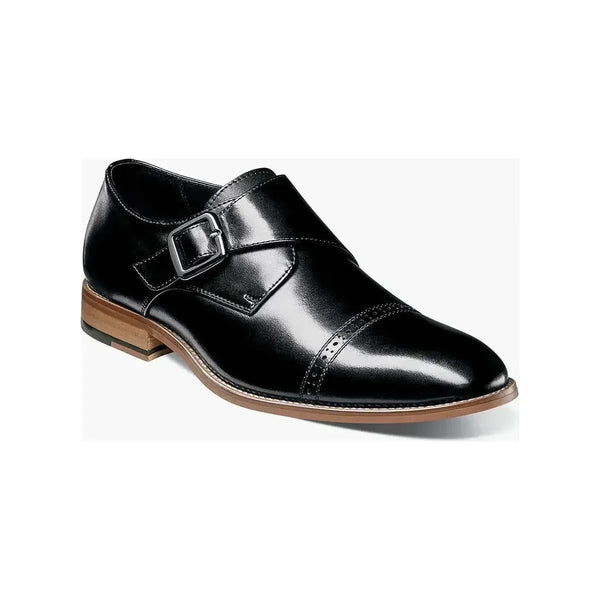 25162,Stacy Adams Leather Shoes Desmond Cap Toe Buckle Strap All Colors - J.Valintin Men's Wear Legend - 14559