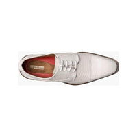 25630 - 100 Stacy Adams Tedesco Cap Toe Oxford Lizard Leather Dress Shoes White - J.Valintin Men's Wear Legend - 25630 - 100 White - 8.5