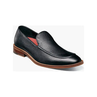 Stacy Adams Prentice Moc Toe Slip On Shoes Black Tumbled 25649-007