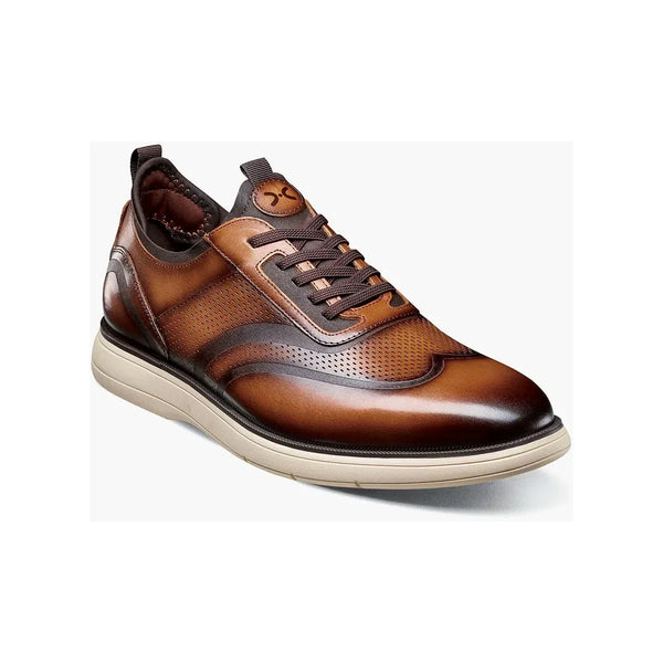 Stacy Adams Edgewood Wingtip Elastic Lace Up Sneakers Cognac 25690-221