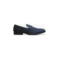 Stacy Adams Men Shoes Swagger Studded Slip On Satin Navy Formal 25228-410