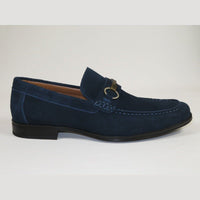 Men's Shoes Steve Madden Soft Suede Leather upper Slip on GADDIS Navy Blue