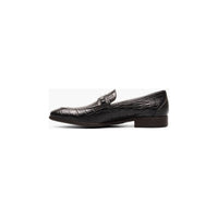 Stacy Adams Ferdinand Moc Toe Bit Slip On Dressy Men's Shoes Black 25455-001