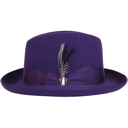 Men Bruno Capelo Dress Hat Australian Wool Homburg Godfather GF107 Purple