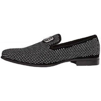 Stacy Adams Men's Shoes Swagger Studded Slip On Black and Silver 25228-042