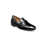 Stacy Adams Ferdinand Moc Toe Bit Slip On Dressy Men's Shoes Black 25455-001