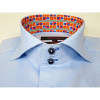 Men Dress Shirts AXXESS Turkey 100% Soft Egyptian Cotton High Collar 223-01 Blue