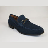 Men's Shoes Steve Madden Soft Suede Leather upper Slip on GADDIS Navy Blue