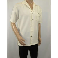 Men's Short Sleeves Summer Shirt by Indygo Smith Soft Rayon Blend 828-62 Cream