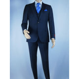 Men Suit BERLUSCONI Turkey 100% Italian Wool Super 180's 3pc Vested #Ber16 Navy