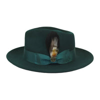 Bruno Capelo Hat Australian Wool Fedora Teardrop Crushable Bel Air BL598 H.Green