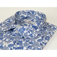 Men's EMILIO CERUTTI Sport Shirt 100% Cotton #EMC6 Multi Blue Floral