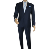 Men Suit BERLUSCONI Turkey 100% Soft Italian Wool Super 180's #Ber28 Navy Blue