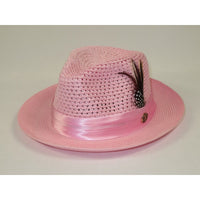 Men's Summer Spring Braid Straw style Hat by BRUNO CAPELO JULIAN JU902 Pink