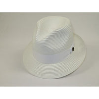 Men's Bently Semi Crushable Fedora Pinch Front Briad Hat Leonardo LE230 White