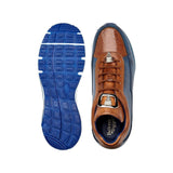 Belvedere Flash Sneaker Genuine Ostrich ,Soft Italian Calf Blue Almond E01 - J.Valintin Men's Wear Legend - E01 Blue Almond _10