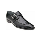 Belvedere Josh Ostrich Single Buckle Dress Men's Shoe Black Dressy 114011 - J.Valintin Men's Wear Legend - Josh 114011 Black_9