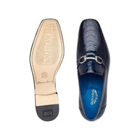 Belvedere Men's Bruno Genuine Ostrich Leg and Italian Calf Loafer Navy 1026 - J.Valintin Men's Wear Legend - Bruno Navy 1026_10