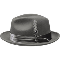 Bruno Capelo Hat Australian Wool Crushable Fedora Giovani UN118 Steel Gray - J.Valintin Men's Wear Legend - UN118 - Steel - S