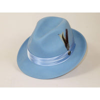 Bruno Capelo Hat Australian Wool Crushable Fedora Giovani UN120 Light Blue - J.Valintin Men's Wear Legend - Un102 - Lt Blue - S