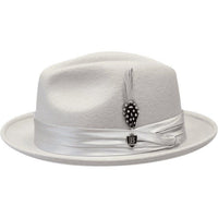 Bruno Capelo Hat Australian Wool Crushable Fedora Giovani UN133 Silver Gray - J.Valintin Men's Wear Legend - UN133 - Silver - S