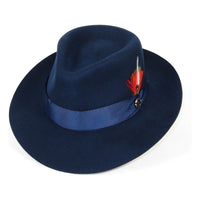 Bruno Capelo Hat Australian Wool Fedora Pinch Front Milan Snap Brim Mi501 Navy - J.Valintin Men's Wear Legend - Mi501 - Navy - S