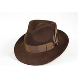 Bruno Capelo Hat Australian Wool Fedora Teardrop Crown Fabio FB227 Brown - J.Valintin Men's Wear Legend - FB227 - Brown - S