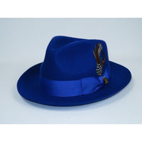 Bruno Capelo Hat Australian Wool Fedora Teardrop Crown Fabio FB235 Royal - J.Valintin Men's Wear Legend - FB235 - Royal - S