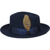 Bruno Capelo Hat Australian Wool Fedora Teardrop Crushable Bel Air BL591 Navy - J.Valintin Men's Wear Legend - BL591 - Navy - S