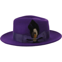 Bruno Capelo Hat Australian Wool Fedora Teardrop Crushable Bel Air BL595 Purple - J.Valintin Men's Wear Legend - BL595 - Purple - S