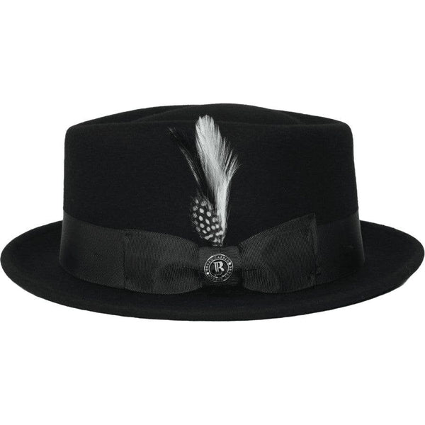 Bruno Capelo Hat Wool Fedora Diamond Crown Santana Stingy Brim SA200 Black - J.Valintin Men's Wear Legend - SA200 - Black - S