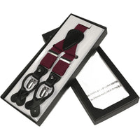 ELEGANT Suspenders Clip on and Button Option for Slacks or Suit Pants Burgundy - J.Valintin Men's Wear Legend - 80108