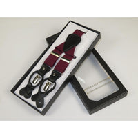 ELEGANT Suspenders Clip on and Button Option for Slacks or Suit Pants Burgundy - J.Valintin Men's Wear Legend - 80108