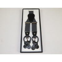 ELEGANT Suspenders Clip on and Button Option for Slacks or Suit Pants Charcoal - J.Valintin Men's Wear Legend - 80110