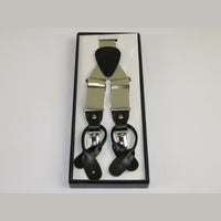 ELEGANT Suspenders Clip on and Button Option for Slacks or Suit Pants Tan Khaki - J.Valintin Men's Wear Legend - 80109