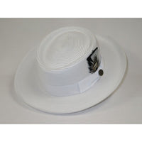 Men Bruno Capelo Braid Straw Style Spring Hat Wide Brim GAMBLER GAMS201 White