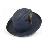 Men Bruno Capelo Summer Spring Soft Straw Style Hat Godfather GF204 Navy