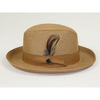 Men Bruno Capelo Summer Spring Soft Straw Style Hat Godfather GF211 Cognac