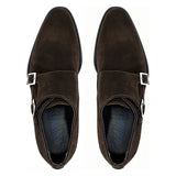 Giovacchini Belvedere Italian Shoes Monk Strap Suede Chocolate Francesco - J.Valintin Men's Wear Legend - Francesco Brown - 9