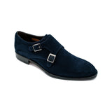 Giovacchini By Belvedere Italian Shoes Double Monk Strap Suede Navy Francesco - J.Valintin Men's Wear Legend - Francesco Navy - 9