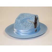 Men's Summer Spring Braid Straw style Hat by BRUNO CAPELO JULIAN JU910 Lt Blue